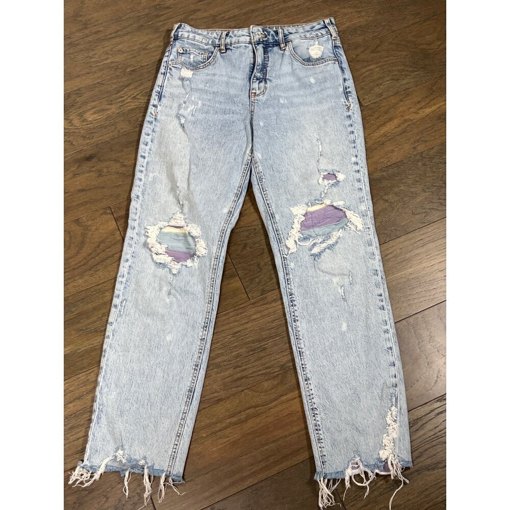PILCRO The Vintage Straight Destroyed Jeans Blue Sz 28 EUC - Picture 1 of 7